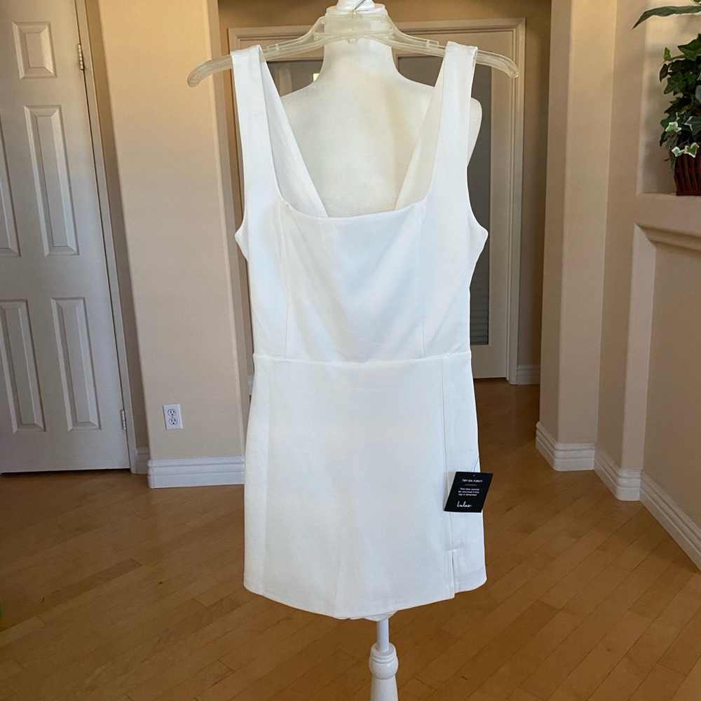 Lulu's White Mini Dress Romper Skorts
